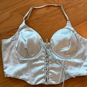 Blue  corset crop top
